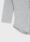 Bellows button V-neck 3/4 sleeves