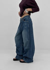 Meloff cut-out wide denim pants