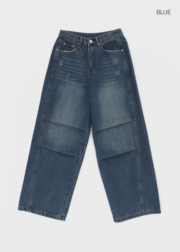Meloff cut-out wide denim pants