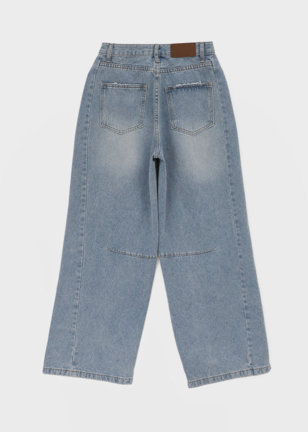 Meloff cut-out wide denim pants