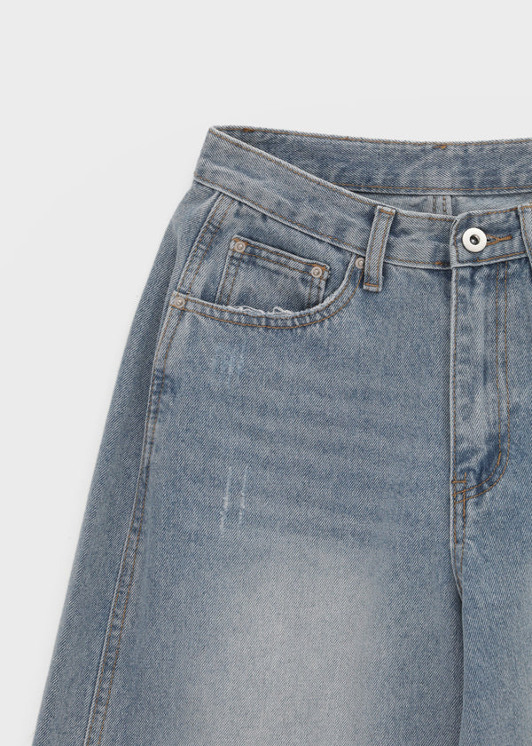 Meloff cut-out wide denim pants