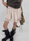Nellie's satin lace miniskirt