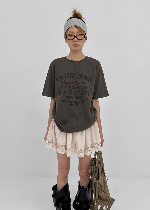 Nellie's satin lace miniskirt