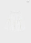 Corduroy polka dot tiered midi skirt