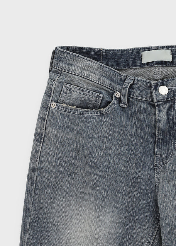 Deanb Low-waist Damaged Bootcut Denim Pants