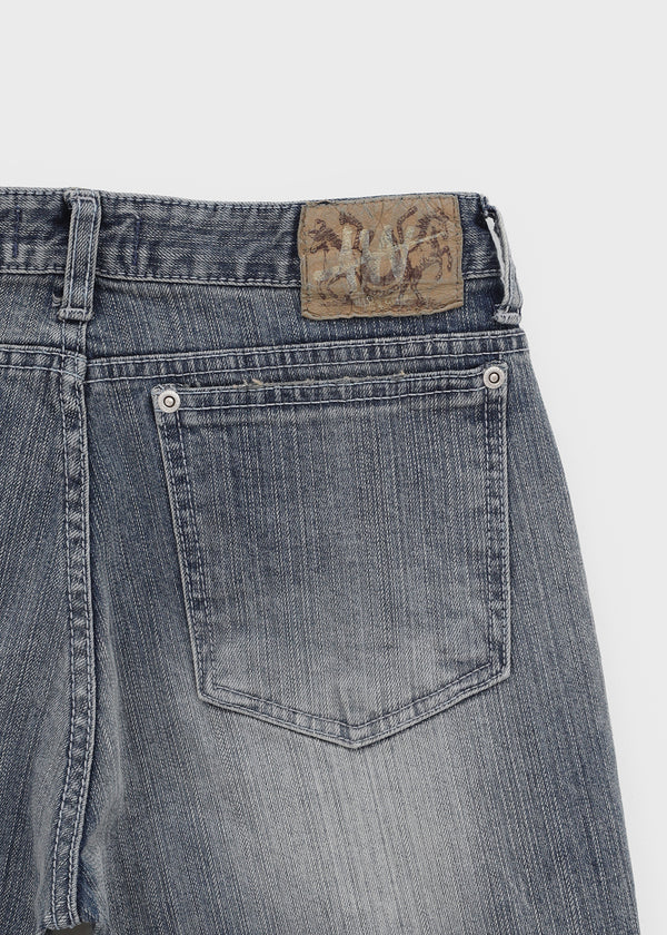 Deanb Low-waist Damaged Bootcut Denim Pants
