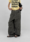 Ney stitch back elastic wide pants