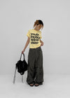 Ney stitch back elastic wide pants