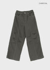 Ney stitch back elastic wide pants