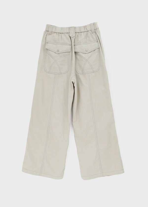Ney stitch back elastic wide pants