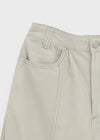 Ney stitch back elastic wide pants