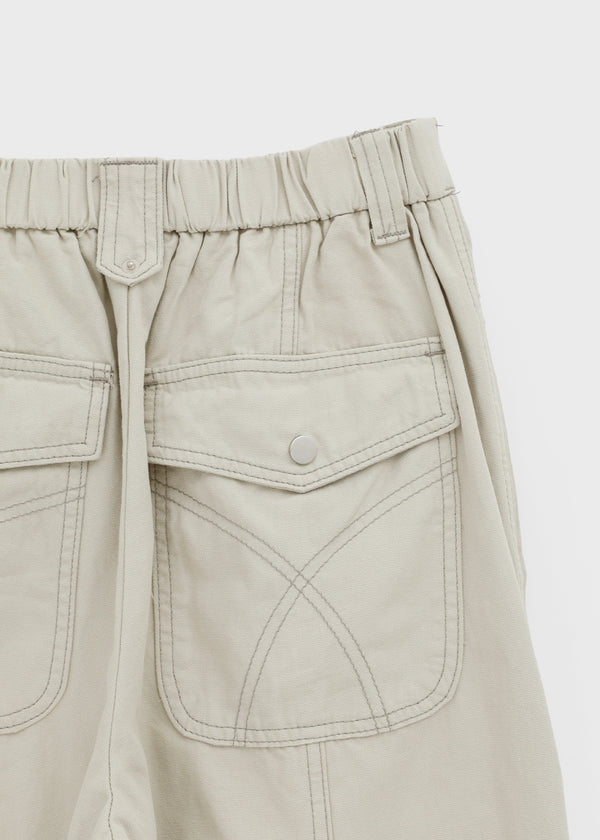Ney stitch back elastic wide pants
