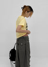 Corset print short-sleeve tee