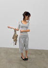 Huring U-neck striped 5-sleeve tee