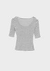 Huring U-neck striped 5-sleeve tee