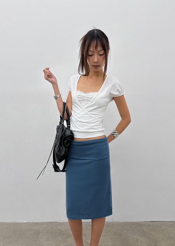 Meko Lace Wrap Short Sleeve Tee