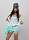 Lisset striped folding shorts