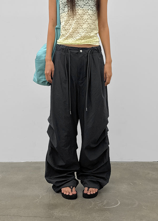 (UNISEX) Fulz Back Banding Nylon Two-way Banding Pants