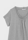 Kyouul Shirred Strap One-Shoulder Short Sleeve Tee