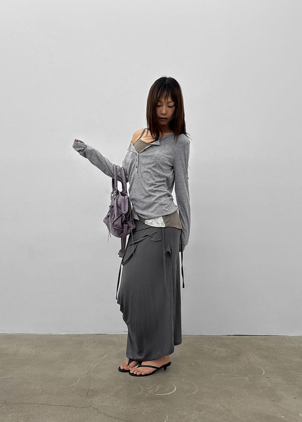 Endo Drape Maxi Long Skirt