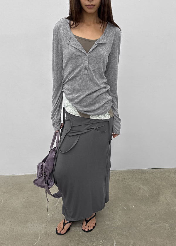 Endo Drape Maxi Long Skirt