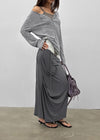 Endo Drape Maxi Long Skirt