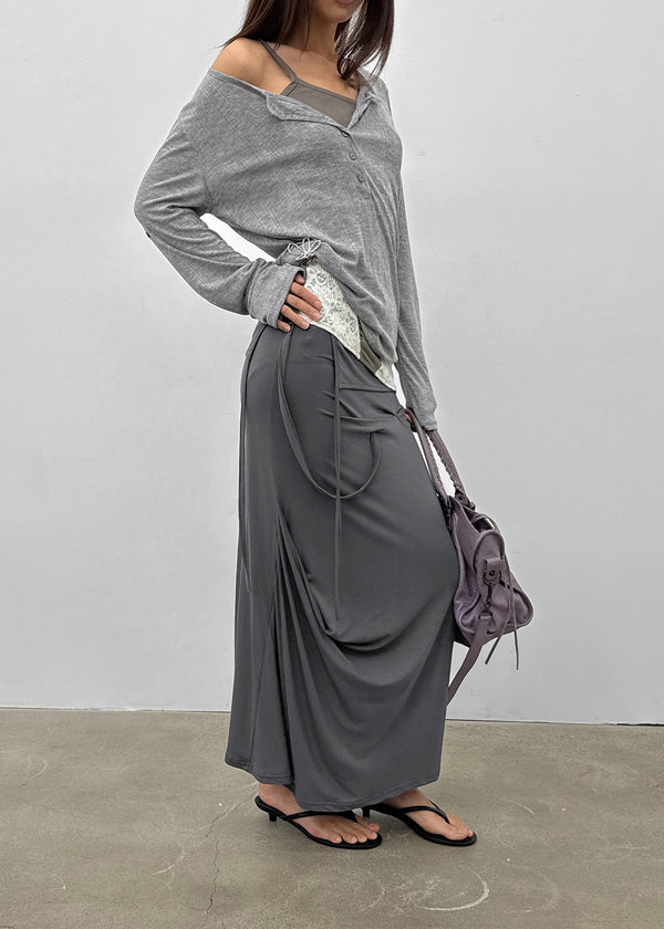 Endo Drape Maxi Long Skirt