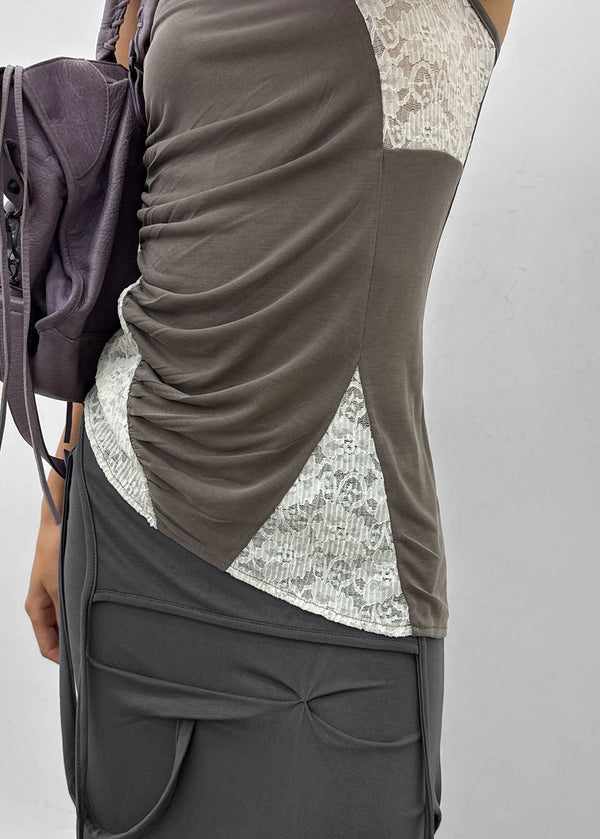 Beltol Lace Asymmetrical Sleeveless