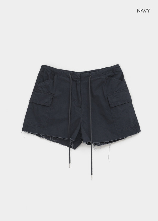 Ssenhol Washed Cut Cargo Shorts