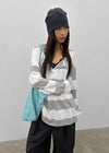 Santom Striped Collared Long Sleeve T-shirt
