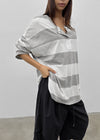 Santom Striped Collared Long Sleeve T-shirt