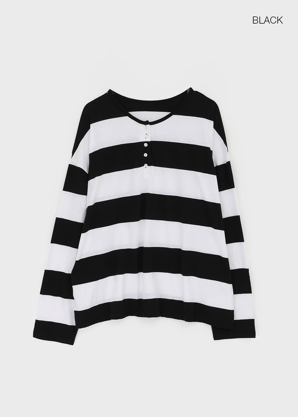 Santom Striped Collared Long Sleeve T-shirt