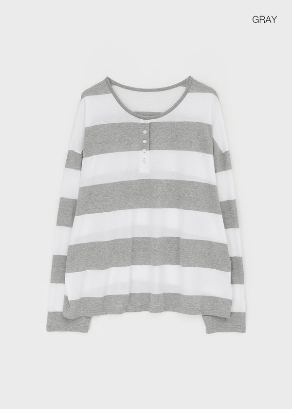 Santom Striped Collared Long Sleeve T-shirt