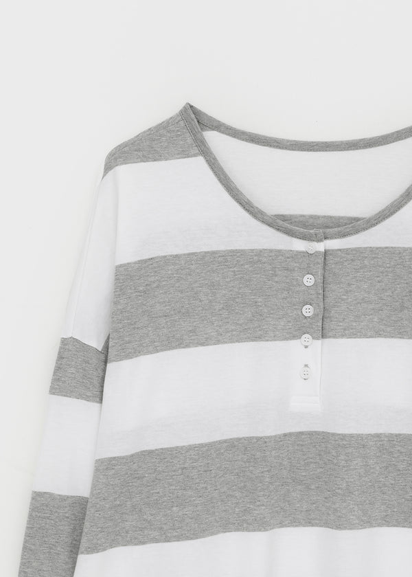 Santom Striped Collared Long Sleeve T-shirt