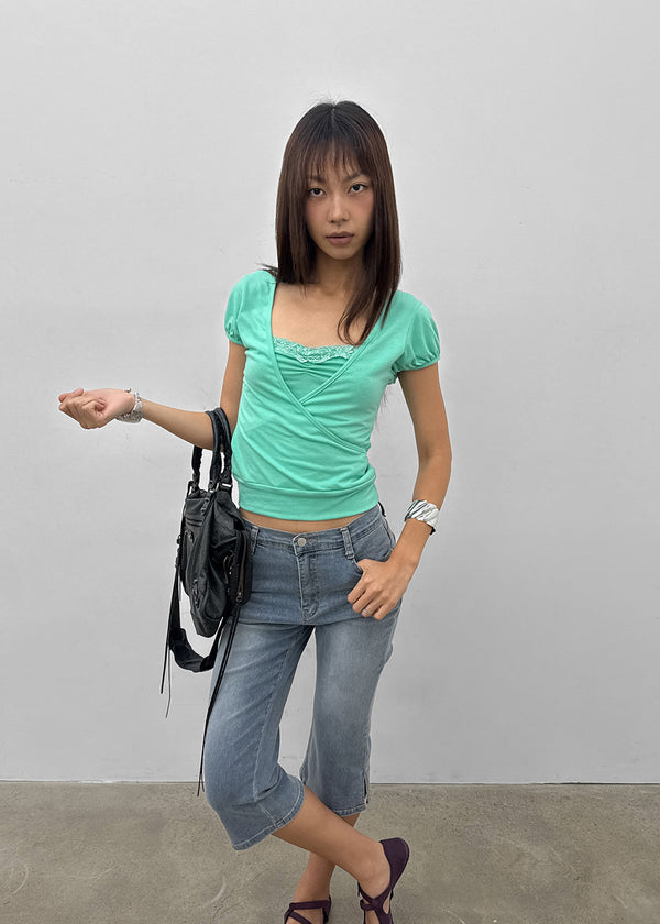 Relling Slit Capri Denim Pants