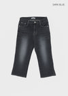 Relling Slit Capri Denim Pants