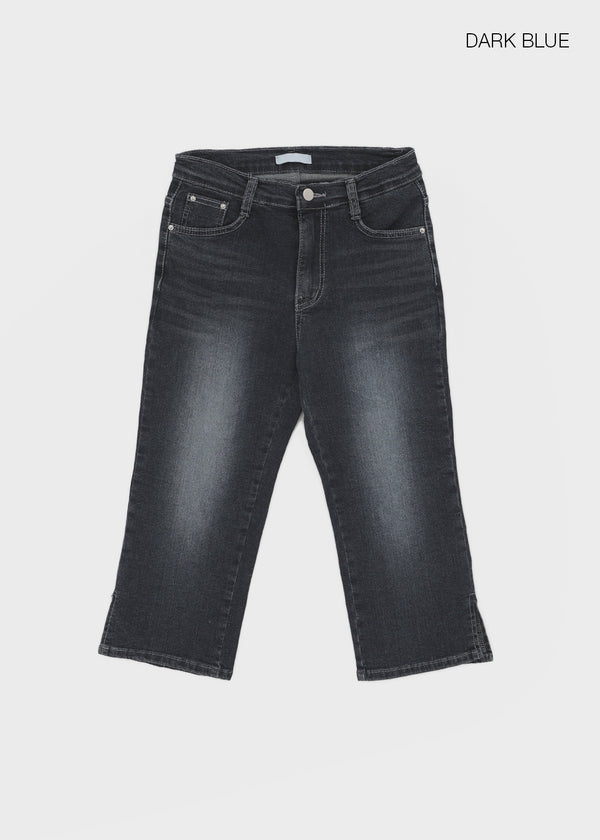 Relling Slit Capri Denim Pants