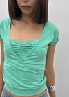 Meko Lace Wrap Short Sleeve Tee