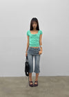 Meko Lace Wrap Short Sleeve Tee
