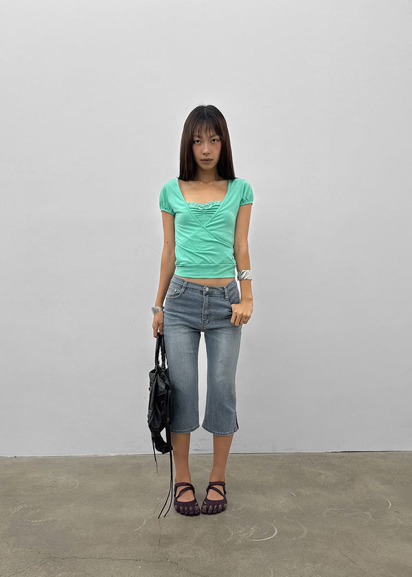 Meko Lace Wrap Short Sleeve Tee