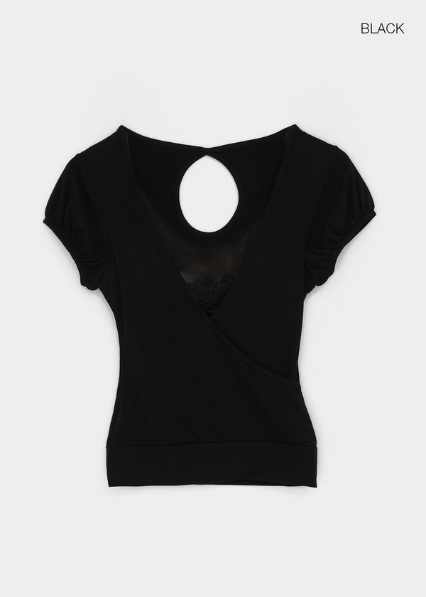 Meko Lace Wrap Short Sleeve Tee