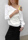 Bleak Off-shoulder 3/4 Sleeve Sweatshirt