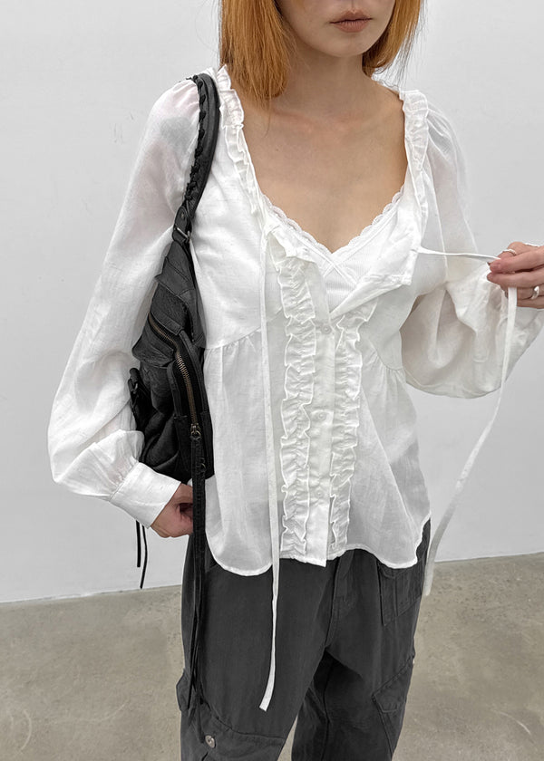 Zillus V-neck Frill Blouse