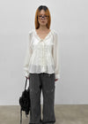 Zillus V-neck Frill Blouse