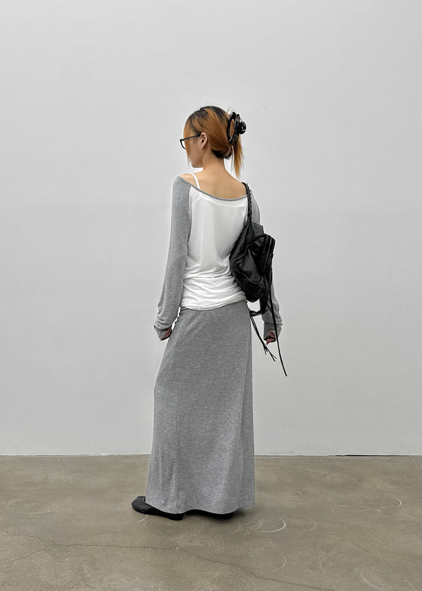 Tame boat neck raglan long sleeves