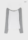 Tame boat neck raglan long sleeves