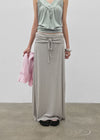 Koux ribbed folding long skirt