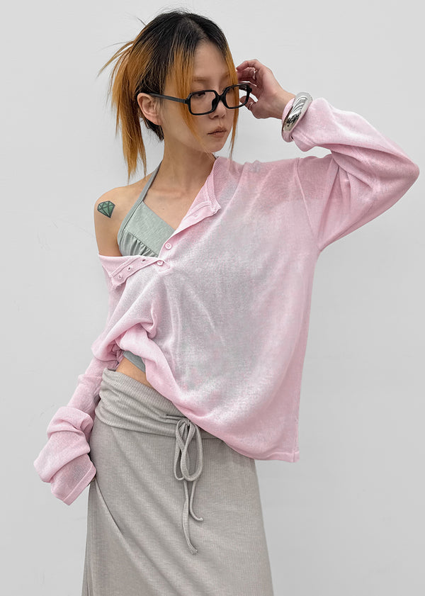Scant Loose Fit Henley Neck Knit