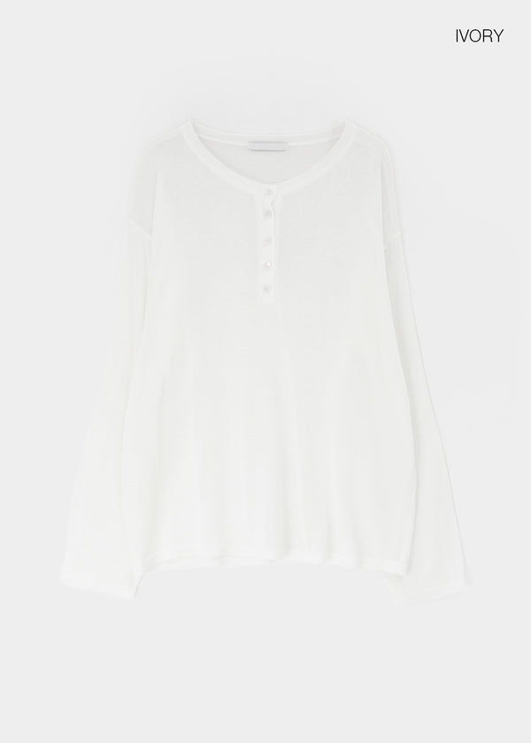 Scant Loose Fit Henley Neck Knit