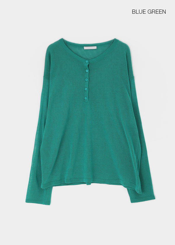 Scant Loose Fit Henley Neck Knit